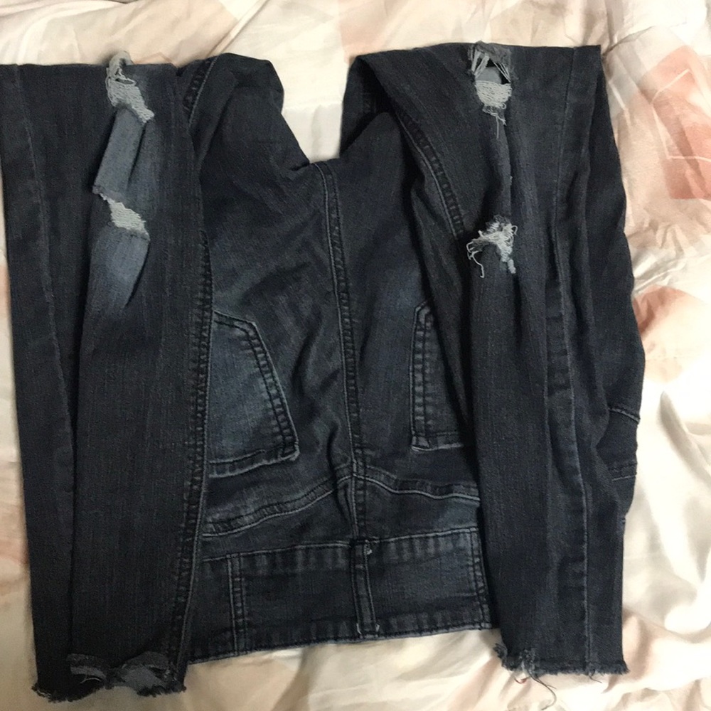 High Rise Black Ripped Jeans - Picture 2 of 4